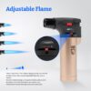 Metalic torch lighter with adjustable flame