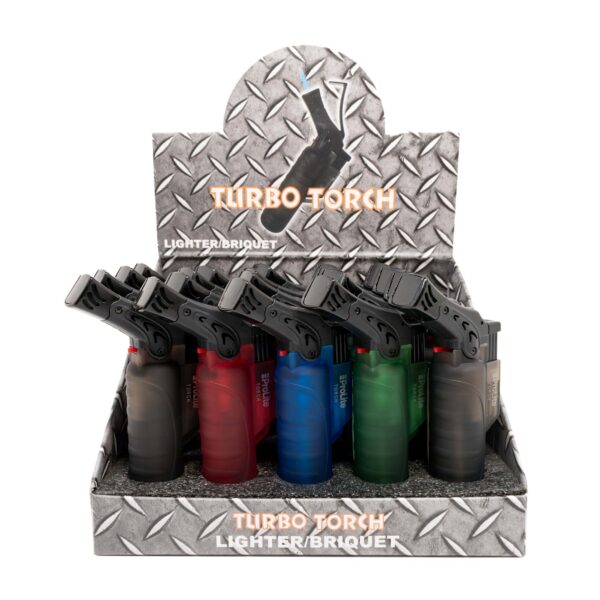 20 Pack Torch Lighters in Black Blue Red Green