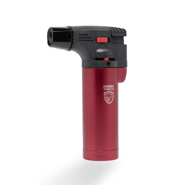 A single Hawk Torch Lighter in metalic red color