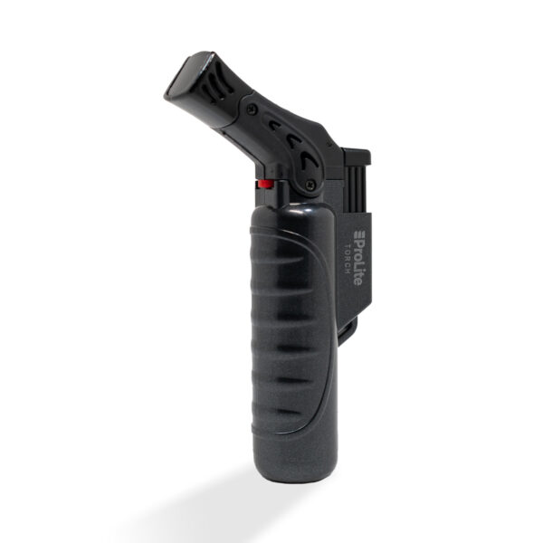 A single turbo torch lighter in metalic black color with safety lock