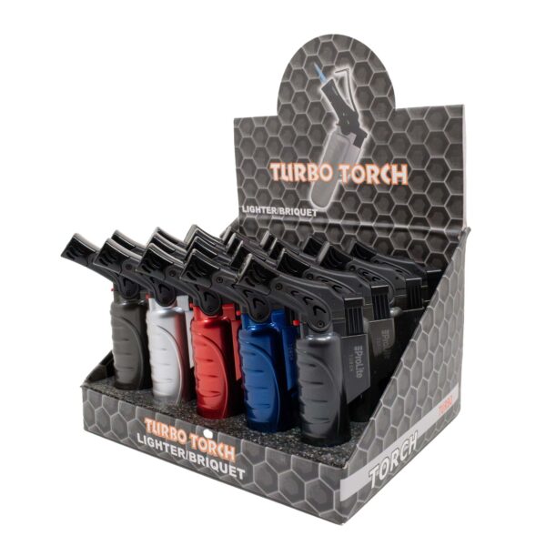 20 pack turbo torch lighter in black silver red blue black colors with refillable butane tank