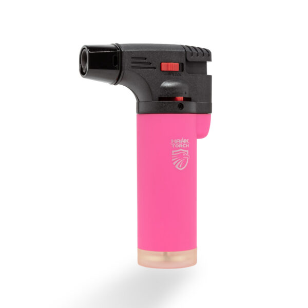 A single Hawk Torch Lighter in neon pink color perfect for candles.